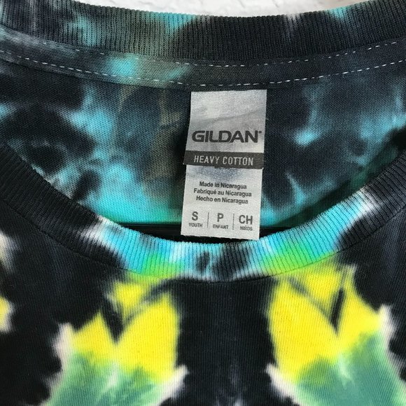 🍭KIDS Tie-Dye T-Shirt | Black/Blue/Green | Small - Picture 6 of 7